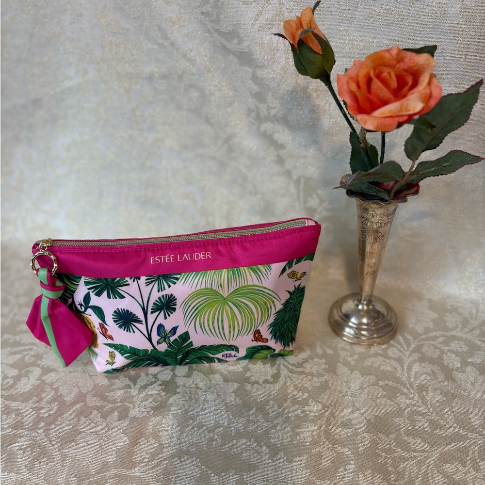 Estee Lauder Tropical Pink and Green Cosmetic Bag